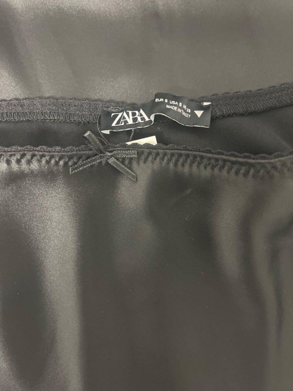 Zara Black Satin Midi Skirt Elegant & Stylish - Picture 3 of 6